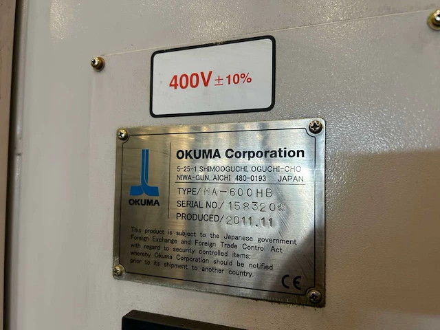 2011 okuma ma-600hb space center cnc horizontale machinecentra - afbeelding 44 van  44