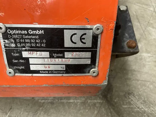 2011 optimas mpf6 veegmachine - afbeelding 3 van  11