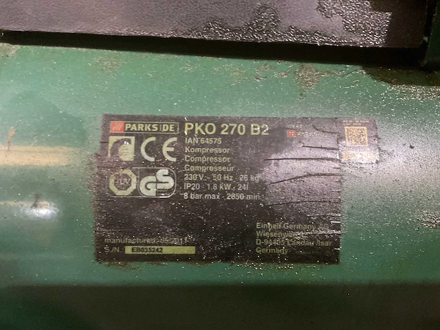 2011 parkside pko 279 b2 luchtcompressor - afbeelding 3 van  3
