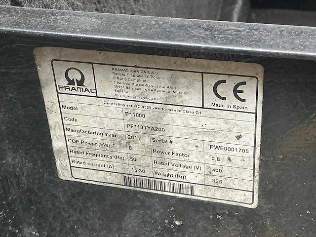 2011 pramac p11000 stroomgenerator - afbeelding 4 van  17