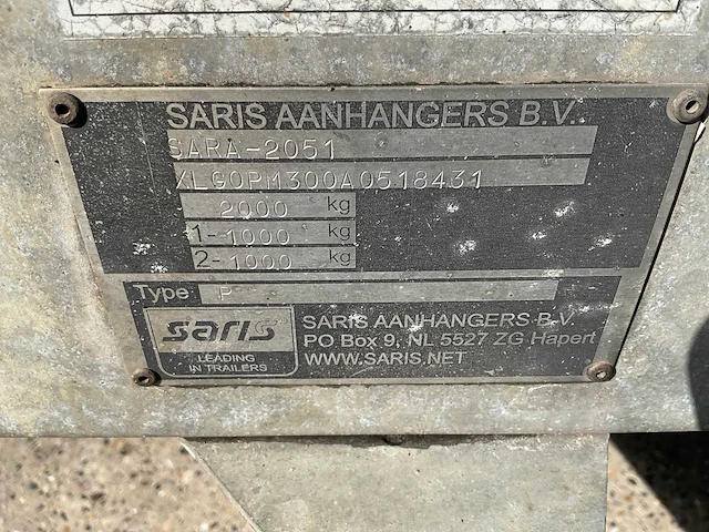 2011 saris sara-2051 p aanhangwagen - afbeelding 3 van  14