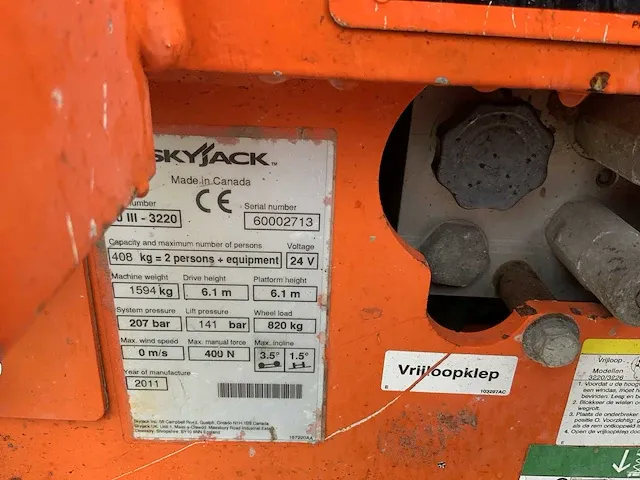 2011 skyjack sj iii 3220 hoogwerker - afbeelding 9 van  17