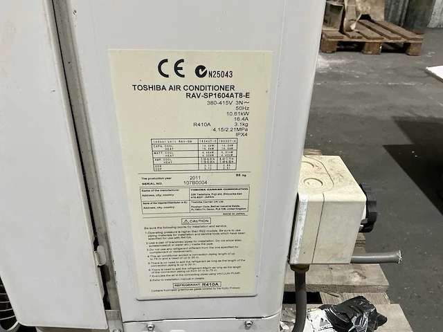 2011 toshiba rav-sp1604at8-e airconditioning - afbeelding 3 van  12