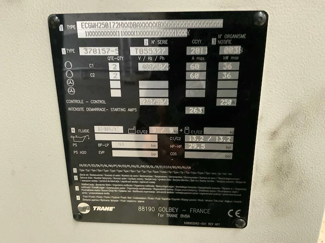 2011 trane ecgwh 250 chiller warmtepomp - afbeelding 7 van  7