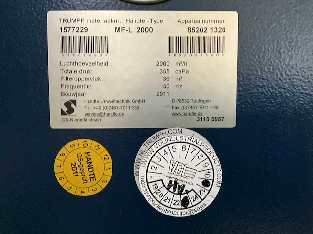 2011 trumpf l16 trulaser 5030 lasersnijmachine - afbeelding 22 van  29