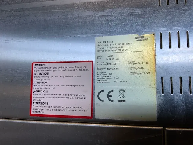 2011 wiesheu b8/b4 em vario heteluchtoven combinatie - afbeelding 8 van  16