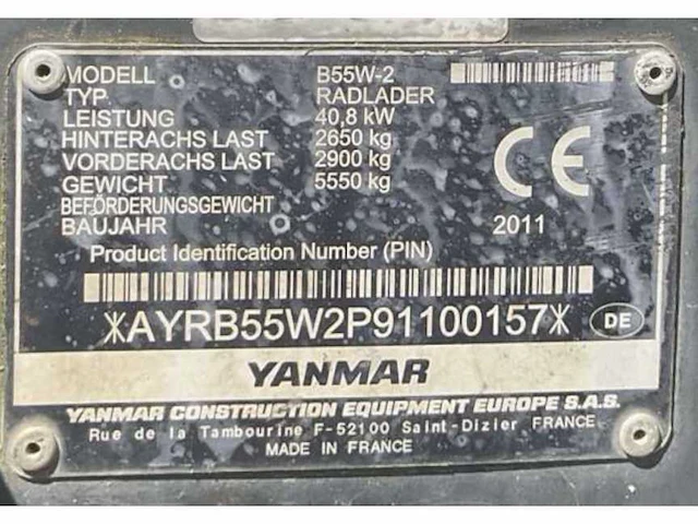 2011 yanmar b55w banden graafmachine - afbeelding 46 van  50