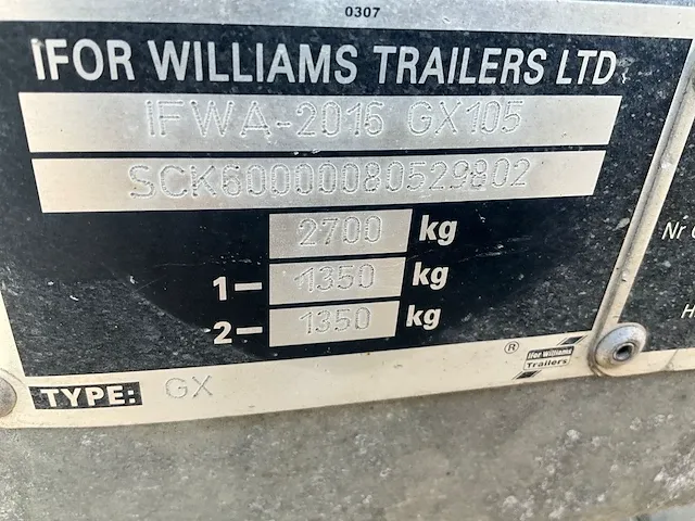 2012 - ifor williams trailers - gx105 db - machinetransporter - afbeelding 3 van  21