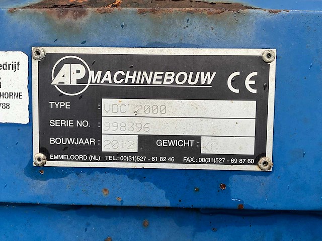 2012 ap vdc 2000 uitkuilmachine - afbeelding 4 van  12
