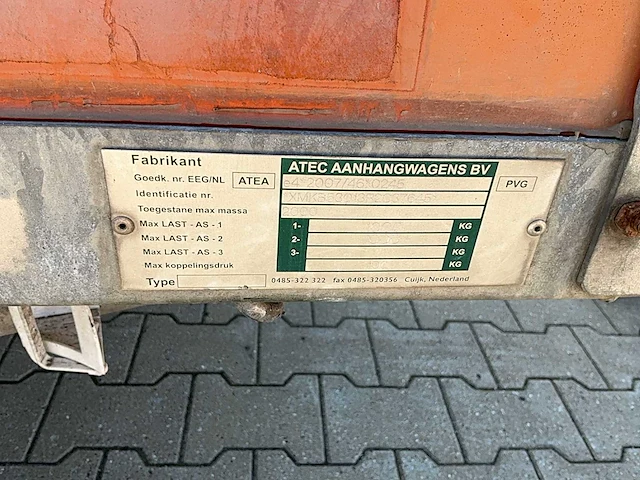 2012 atec eb2 2-1 dubbelas aanhangwagen - afbeelding 18 van  18