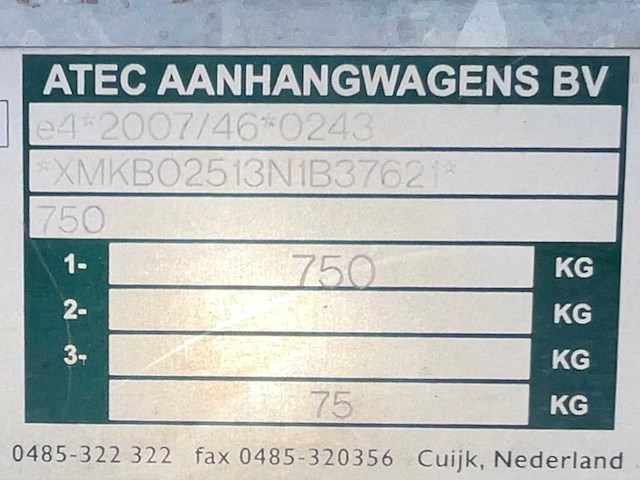 2012 atec eo1300b aanhangwagen - afbeelding 7 van  15