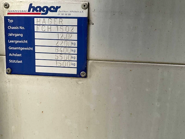 2012 be oplegger hager fch - afbeelding 8 van  23