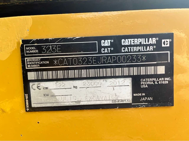 2012 caterpillar 323e l - rupsgraafmachine - afbeelding 62 van  65