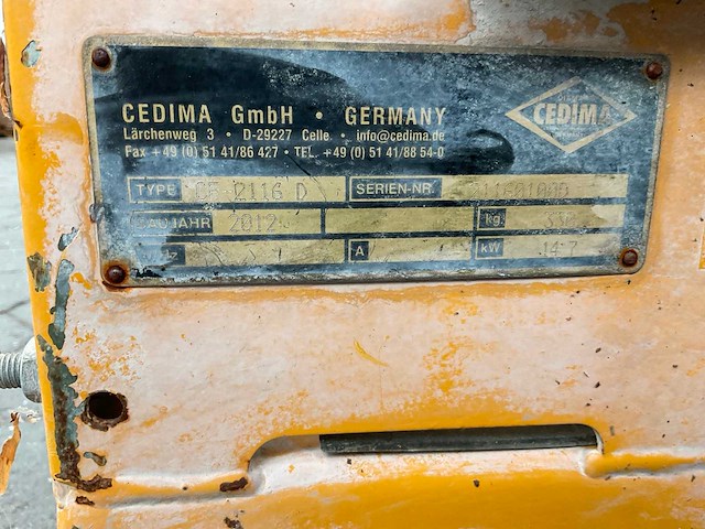 2012 cedima cf-2116d betonzaagmachine - afbeelding 11 van  13