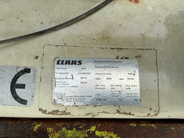 2012 claas 341 frontmaaier - afbeelding 4 van  12