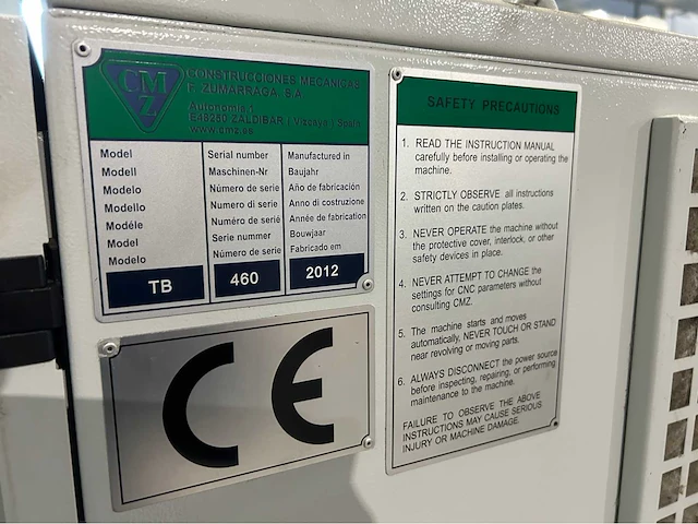 2012 cmz tb-46m cnc draaibank - afbeelding 20 van  28