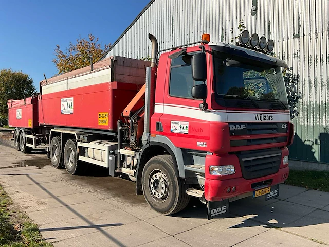 2012 daf fat cf85 20m³ afzetkipper met palfinger kraan en 1999 atm dak18 12m³ aanhangwagen met kipper - afbeelding 12 van  98