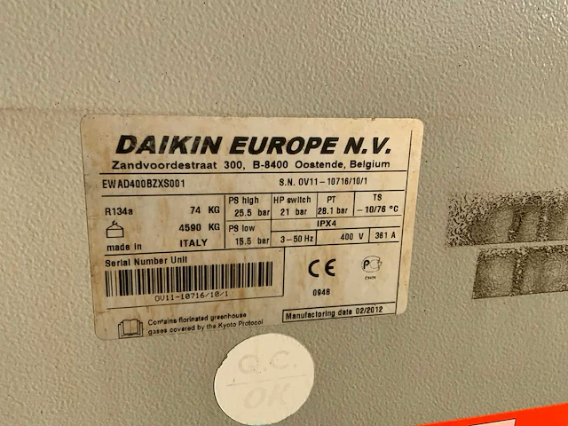 2012 daikin ewad400bzxs001 chiller - afbeelding 8 van  8
