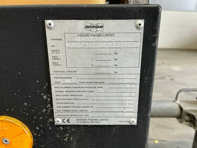 2012 doosan ingersoll rand 731e hogedrukcompressor - afbeelding 13 van  20