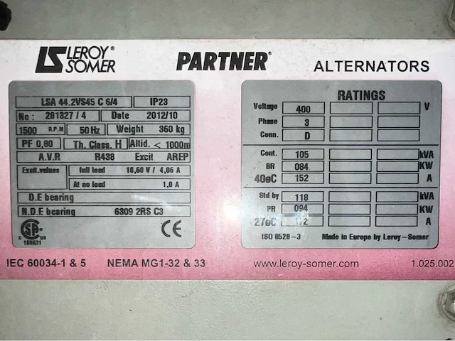 2012 europower generators epsr100tde stroom aggregaat - afbeelding 27 van  34