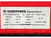 2012 europower generators epsr100tde stroom aggregaat - afbeelding 28 van  34