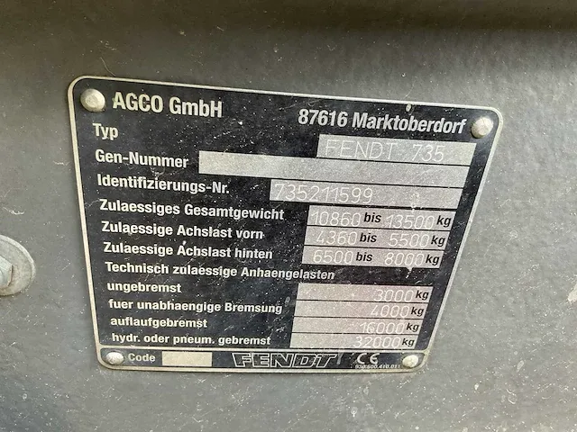 2012 fendt 720 vario vierwielaangedreven landbouwtractor - afbeelding 21 van  28