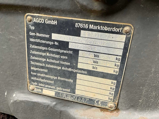 2012 fendt 820 vario tms vierwielaangedreven landbouwtractor - afbeelding 27 van  33