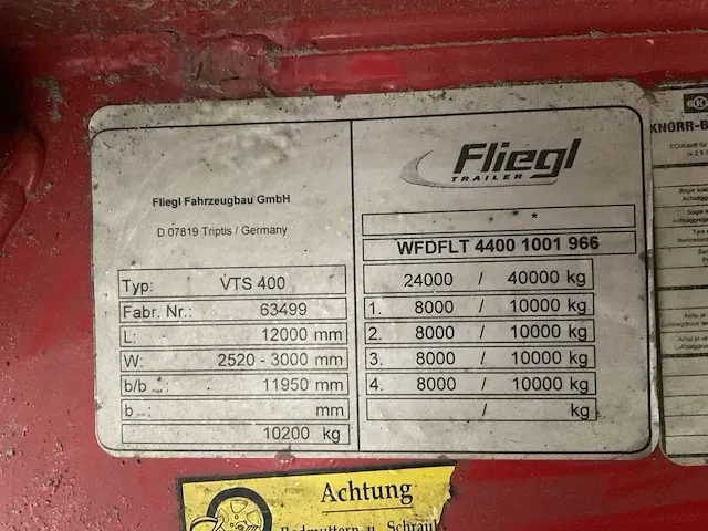 2012 fliegl vts400 dieplader schamelaanhanger - afbeelding 49 van  53