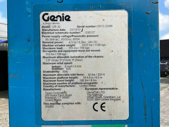 2012 genie gr-20 hoogwerker - afbeelding 13 van  20