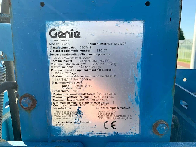 2012 genie gr15 hoogwerker - afbeelding 4 van  13
