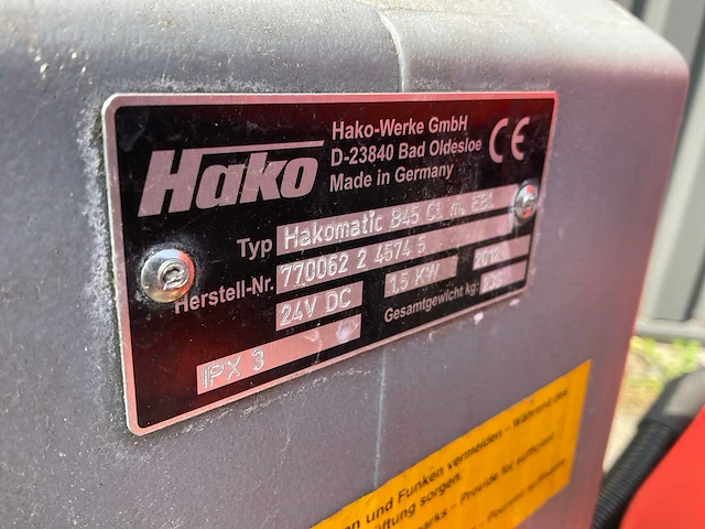 2012 hako hakomatic b45 cl schrob-zuigmachine - afbeelding 3 van  11
