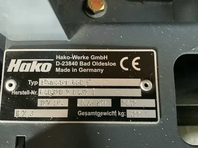 2012 hako hamster 650 veegmachine - afbeelding 9 van  9