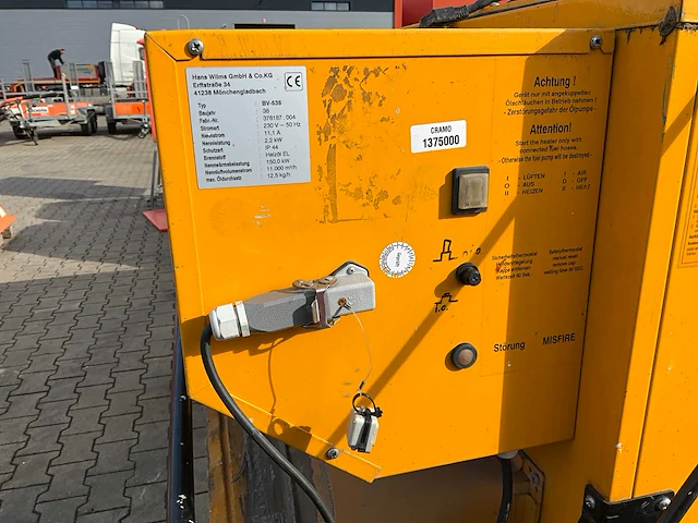 2012 hans wilms bv-535 industriële heater / event heater / hetelucht turbine - afbeelding 2 van  14