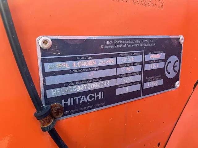 2012 hitachi zw250 wiellader - afbeelding 23 van  23