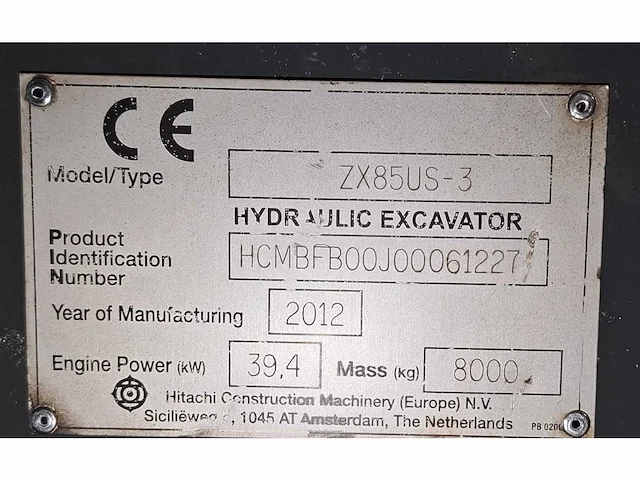 2012 hitatchi zx85us-3 rups graafmachine - afbeelding 48 van  48