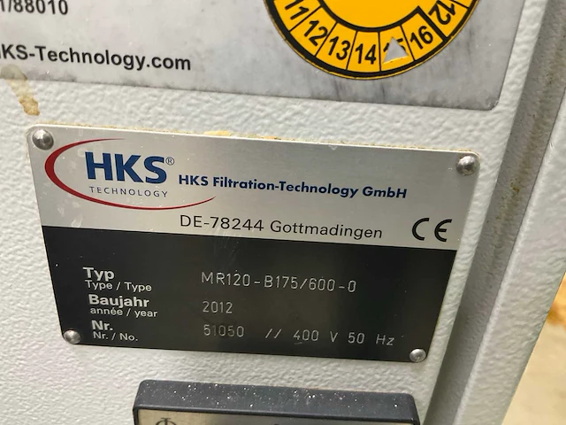 2012 hks mr120-b175/600-0 koelmiddelpomp en filterinstallatie - afbeelding 8 van  9