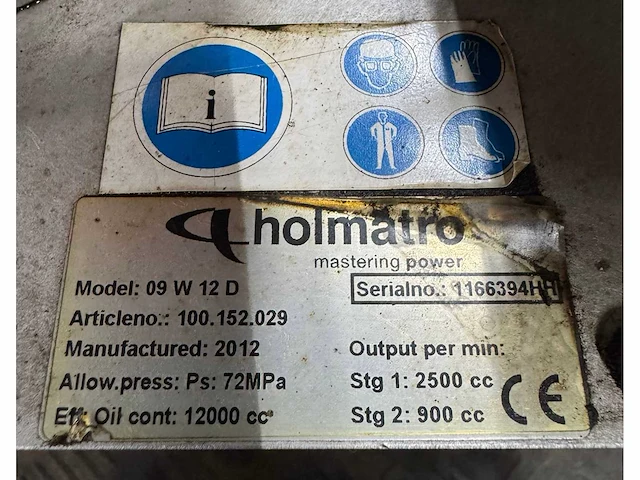 2012 holmatro 09w12d hydraulische pompunit - afbeelding 7 van  8