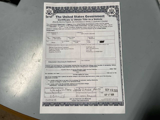 2012 humvee m1114 legervoertuig - afbeelding 22 van  22