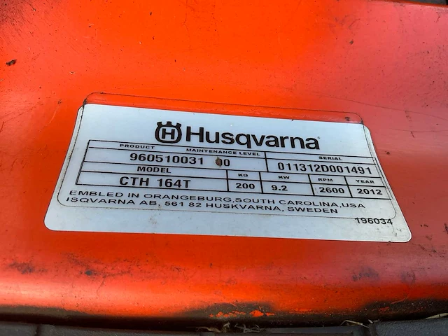2012 husqvarna cth164t zitmaaier - afbeelding 17 van  24