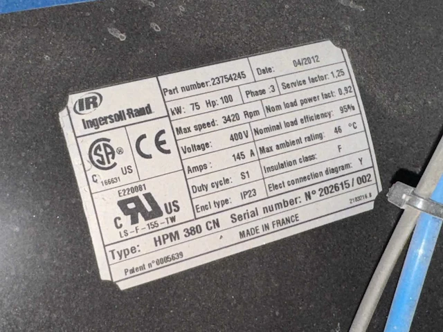 2012 ingersoll rand r75n-a-tas compressor - afbeelding 25 van  34