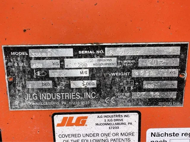 2012 jlg 3369le hoogwerker - afbeelding 6 van  29