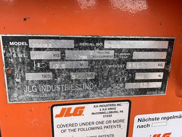 2012 jlg 3369le hoogwerker - afbeelding 3 van  20