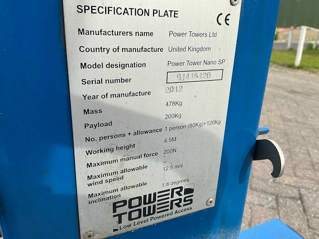 2012 jlg nano sp hoogwerker - afbeelding 2 van  10