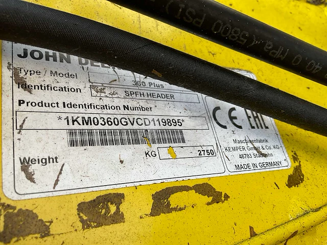 2012 john deere / kemper 360 plus spfh maïsbek - afbeelding 7 van  15