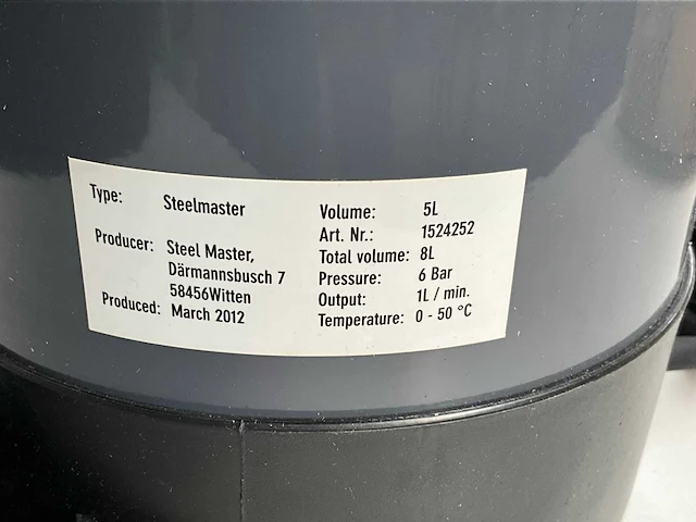 2012 kelfort steelmaster drukspuit - afbeelding 3 van  3