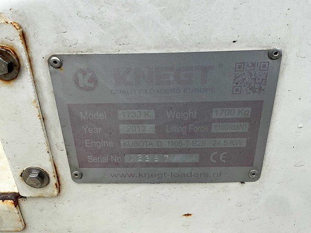 2012 knegt 1733k mini wiellader - afbeelding 17 van  24