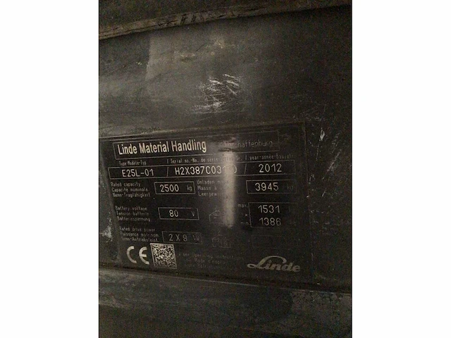 2012 linde e25l-01 vorkheftruck - afbeelding 7 van  15