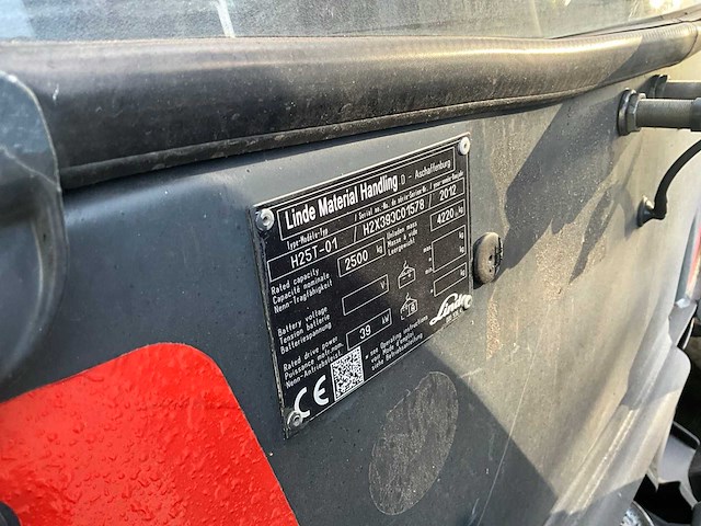 2012 linde h25 t-01 vorkheftruck - afbeelding 19 van  27