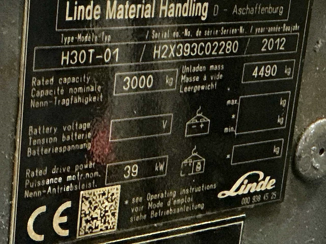 2012 linde h30t-01 vorkheftruck - afbeelding 10 van  18
