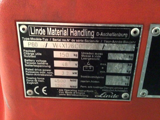 2012 linde p60 industriële trekker - afbeelding 8 van  8
